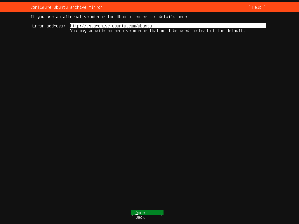 ミラーサイトはデフォルトのまま